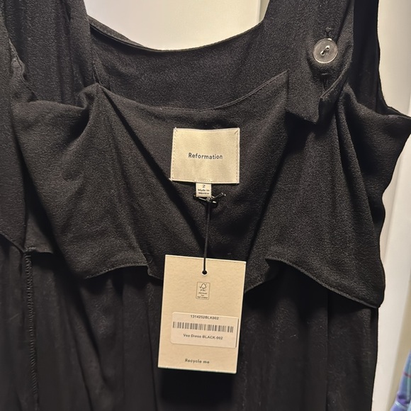 Reformation Vea Dress Black - Size 2 - Picture 3 of 3